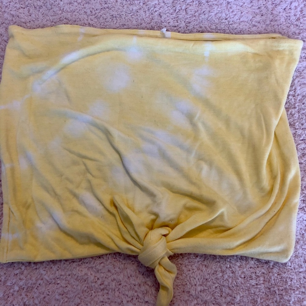 Pacsun Yellow Tie Die Tube Top